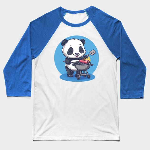 Barbeque Panda Likes the Meat Baseball T-Shirt by BuzzBenson